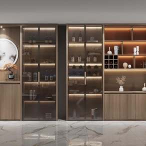 新中式酒柜3D模型下载